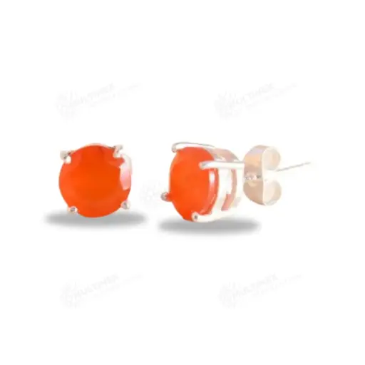 [MI-ERS03] Natural Carnelian Gemstone Stud Earring